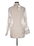 Zara Metallic Silver Long Sleeve Button-Down Shirt Size M - photo 2