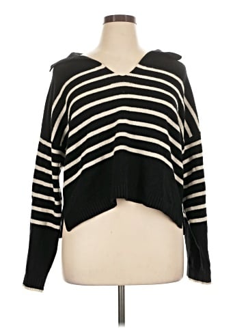 Madewell Cashmere-Wool Blend Polo-Collar Sweater in Stripe (view 1)
