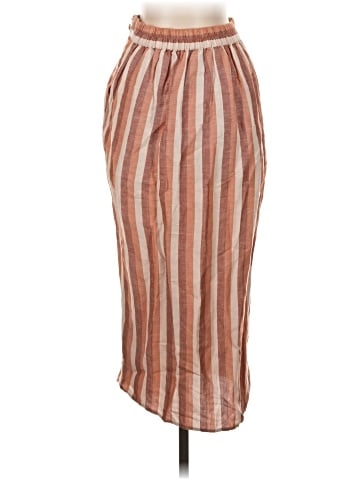 Madewell Pull-On Wrap Midi Skirt in Stripe (view 1)