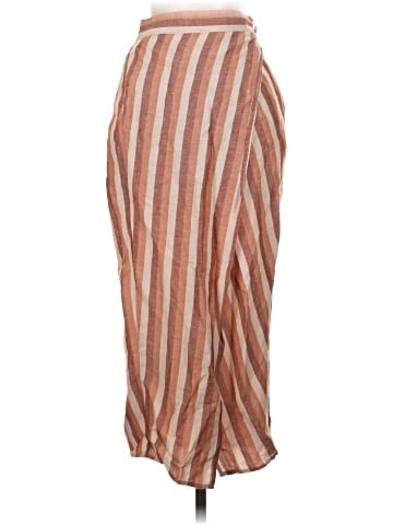 Madewell Pull-On Wrap Midi Skirt in Stripe (view 2)