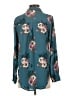 Candie's 100% Polyester Floral Teal 3/4 Sleeve Blouse Size S - photo 2