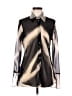 MNG 100% Polyester Metallic Silver Long Sleeve Blouse Size 6 - photo 1