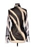 MNG 100% Polyester Metallic Silver Long Sleeve Blouse Size 6 - photo 2