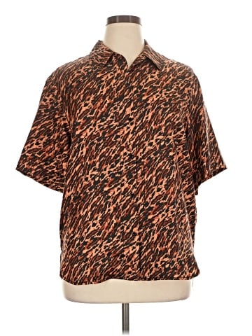 Sandro Short Sleeve Silk Top (view 1)
