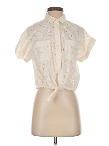 Madewell Eyelet Button-Up Drawstring Shirt (view 1)
