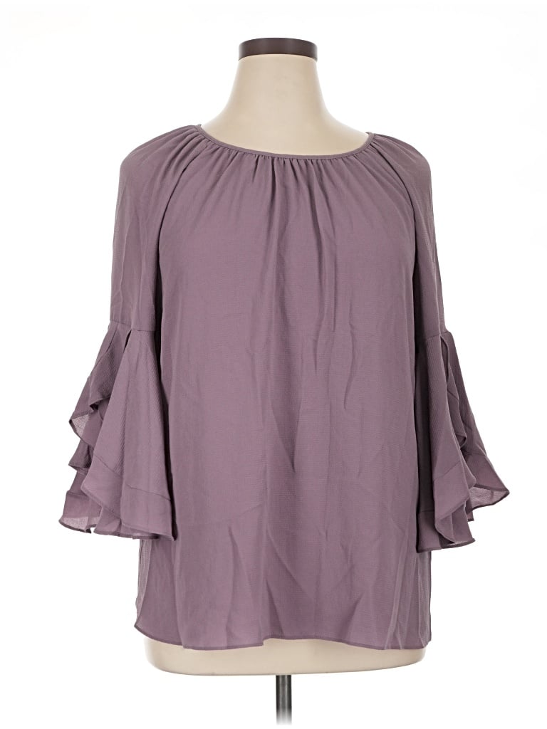 Pre-owned C Established 1946 3/4 Sleeve Blouse In Purple