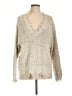 Lush Color Block Solid Ivory Pullover Sweater Size L - photo 1