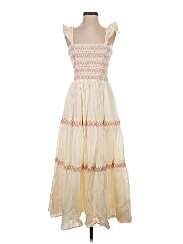 Madewell Lucie Smocked Tiered Midi Dress (view 1)