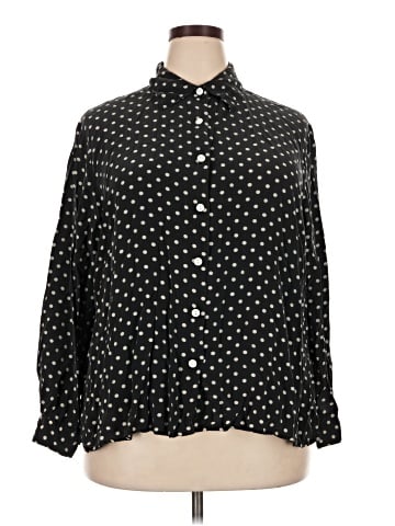 Notations Long Sleeve Silk Top (view 1)