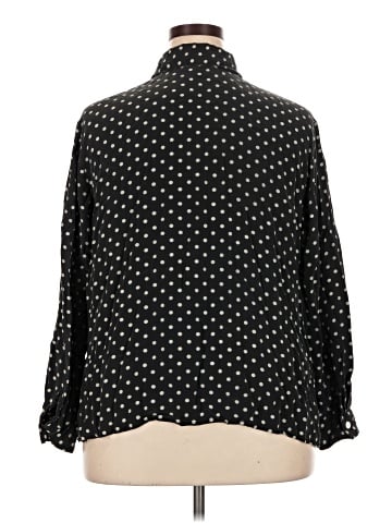 Notations Long Sleeve Silk Top (view 2)