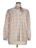 ELOQUII 100% Polyester Checkered-gingham Orange Long Sleeve Blouse Size 14 Plus - photo 1