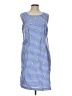 Talbots 100% Polyester Checkered-gingham Blue Casual Dress Size 12 - photo 1