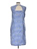 Talbots 100% Polyester Checkered-gingham Blue Casual Dress Size 12 - photo 2