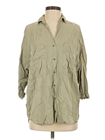 Trafaluc by Zara 3/4 Sleeve Button-Down Shirt (view 1)
