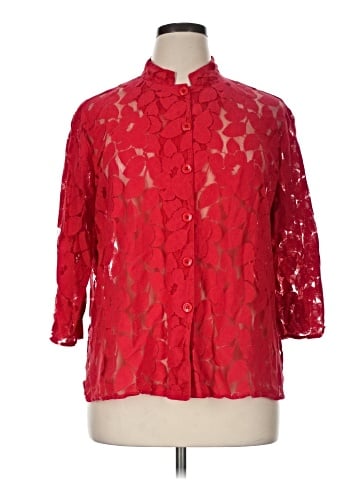 Draper's & Damon's 3/4 Sleeve Button-Down Shirt (view 1)