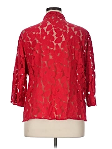 Draper's & Damon's 3/4 Sleeve Button-Down Shirt (view 2)