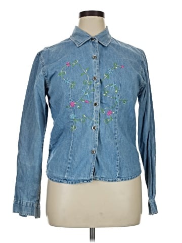 Basic Editions Long Sleeve Button-Down Shirt (view 1)