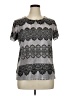 Chico's 100% Polyester Paisley Silver Short Sleeve T-Shirt Size XL (3) - photo 1