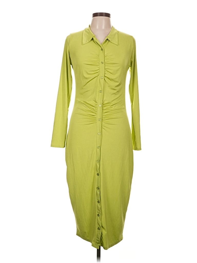 Pre-owned Prettylittlething Casual Dress In Green