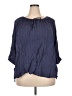 Fred David 100% Rayon Blue 3/4 Sleeve Blouse Size 2X - photo 1