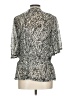 GNW 100% Nylon Silver 3/4 Sleeve Blouse Size L - photo 2