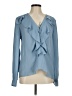 Parker 100% Polyester Blue Long Sleeve Blouse Size M - photo 1