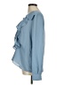 Parker 100% Polyester Blue Long Sleeve Blouse Size M - photo 5