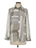 Rose + Olive 100% Polyester Houndstooth Gray Long Sleeve Blouse Size XS - photo 1