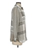 Rose + Olive 100% Polyester Houndstooth Gray Long Sleeve Blouse Size XS - photo 4