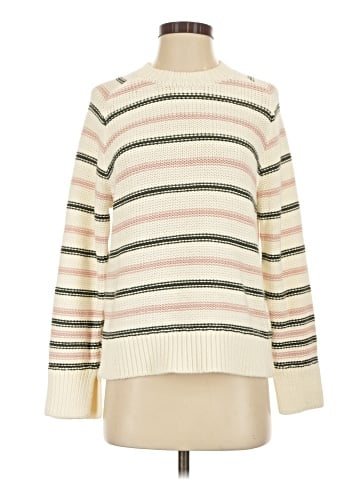 Madewell Cotton Crewneck Sweater in Stripe (view 1)