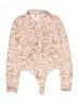 SO Animal Print Tan Long Sleeve Blouse Size M - photo 1