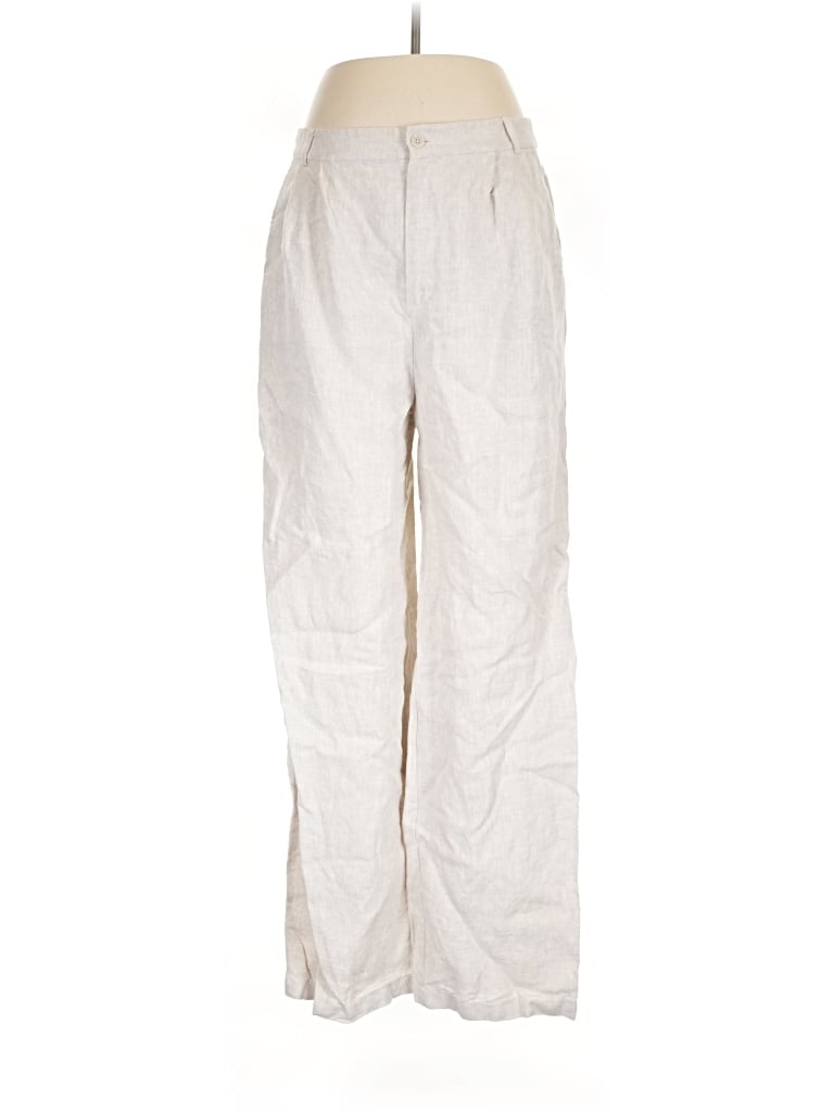 Pre-owned Reformation Linen Pants In Ivory