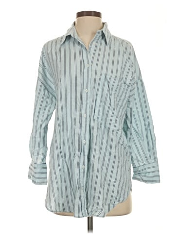Zara 3/4 Sleeve Button-Down Shirt (view 1)