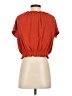 Madewell 100% Cotton Solid Orange Texture &amp; Thread Drawstring Top Size S - photo 2