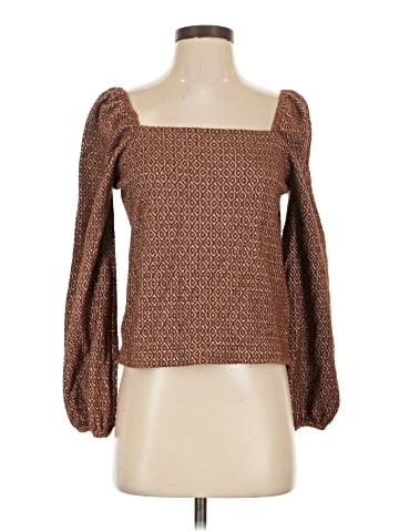 Madewell Jacquard Puff-Sleeve Crop Top (view 1)