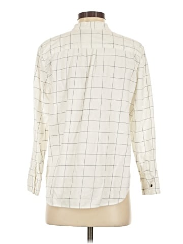 Madewell Flannel Tie-Neck Shirt in Windowpane (view 2)