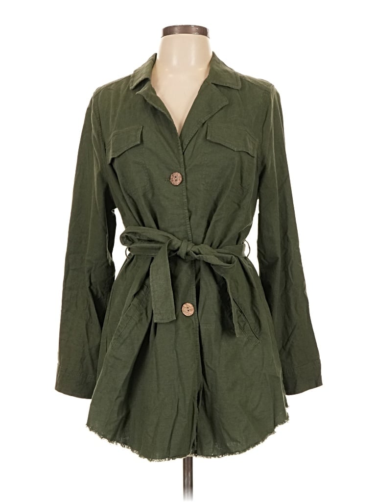 Pre-owned Torrid Trenchcoat In Green