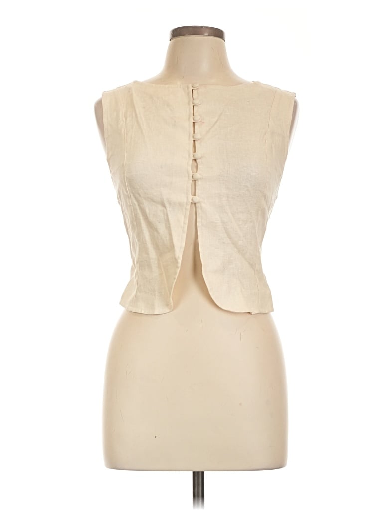 Pre-owned Vrg Grl Sleeveless Blouse In Ivory