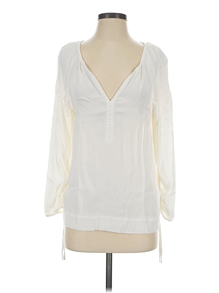 Pre-owned Point Sur Long Sleeve Blouse In Ivory