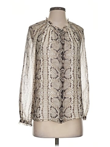 J.Crew Collection Long Sleeve Silk Top (view 1)