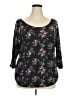 Faded Glory Black 3/4 Sleeve T-Shirt Size 2X - photo 1