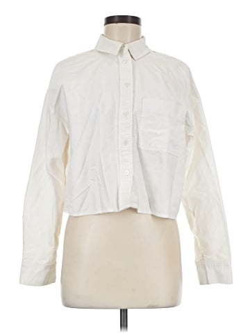 Madewell The Signature Oxford Crop Shirt (view 1)