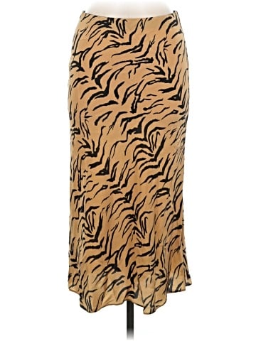 Madewell Silk Midi Slip Skirt in Tiger Stripe (view 1)
