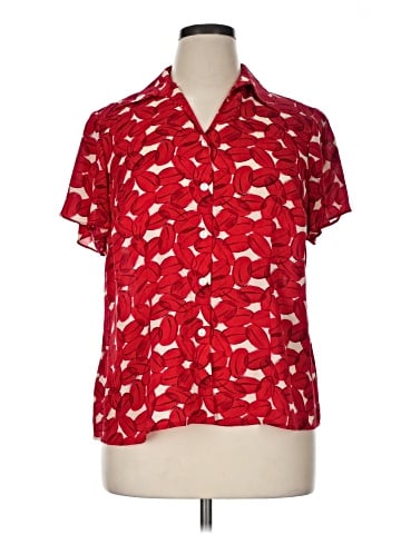 Jones New York Short Sleeve Silk Top (view 1)