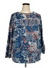Ruby Rd. 100% Polyester Print Blue Pullover Sweater Size 2X - photo 1