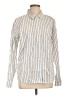 Hem & Thread Stripes Silver Long Sleeve Button-Down Shirt Size L - photo 1
