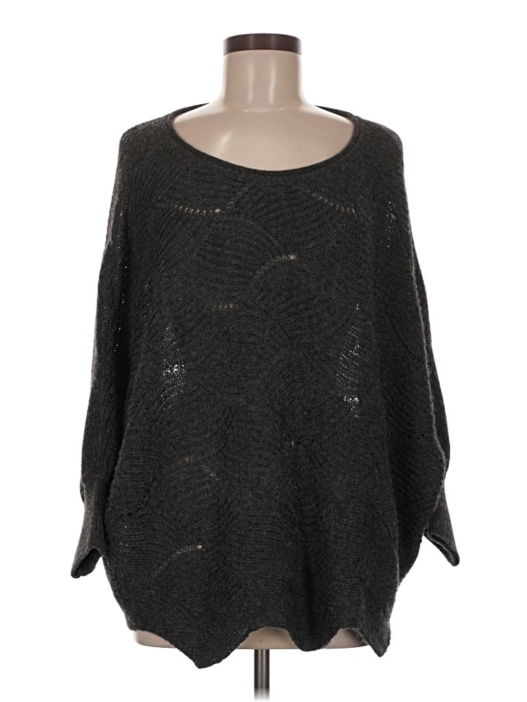 Pre-owned Garnet Hill Wool Pullover Sweater In Black