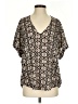 Lush 100% Polyester Black Short Sleeve Blouse Size S - photo 1