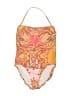 J.Crew Paisley Orange One Piece Swimsuit Size 12 - photo 1
