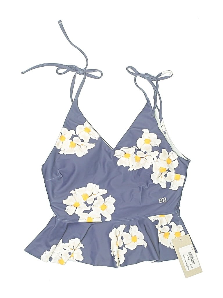 Albion Swimsuit Top Gray Floral Pattern Swimwear